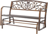 VEVOR Outdoor Bench, 50 inch, Carbon Steel Metal Frame with Cast Iron Backrest and Round Edge Armrests - Photo 9