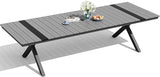Pellebant 118" Outdoor Dining Table for 8-12, 10ft Aluminum Patio Table with Umbrella Hole - Photo 8