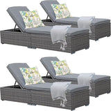 Patiorama Outdoor Patio Chaise Lounge Chair, Elegant Reclining Adjustable Pool Rattan Chaise Lounge Chair with Cushion - Photo 1