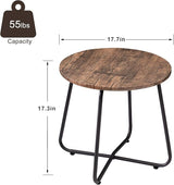 VECELO 17.7 inch Small Round Outdoor Side Table, Patio End Table - Photo 3