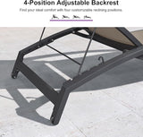 PURPLE LEAF Patio Lounge Chair with Canopy Shade Outdoor Chaise Lounge Chair Set of 2 for Lawn Poolside Backyard - Photo 5