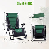 Backyard Expressions Deluxe XL Padded Recliner Zero Gravity Chair – Ergonomic Anti-Gravity Lounger with Folding Design - Photo 2
