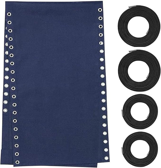 Zero Gravity Chair Replacement Fabric with Bungee Cord Kit, 19 Inch Wide Repair Cloth with Replacement Cord for Anti Gravity Chairs Outdoor Recliner Patio Lounge Chair Lawn Beach Sling Chair, Blue