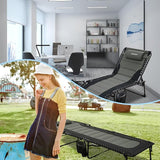 Outdoor Folding Lounge Chair Padded for Adults 264Ibs Patio Chaise Lounge Chair for Outside 5-Position Adjustable - Photo 7