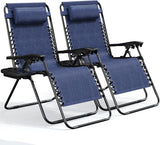 Nestl Zero Gravity Chairs Set of 2, Patio Lounge Chair Outdoor with Pillows & Cup Holder Trays - Photo 1