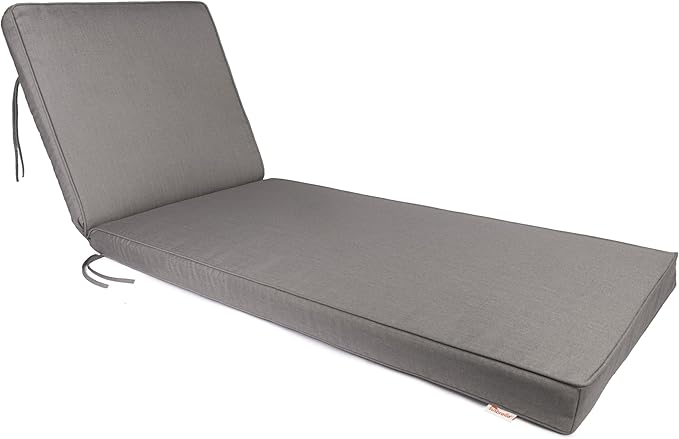Sunbrella Chaise Lounge Chair ,Outdoor Furniture for Patio, Weather Resistant & Quality Fabric, Back Rest Lounger & Folding Set, Lawn, Beach & Pool Beds (Charcoal Grey, Acrylic, 24"Dx74Wx3)