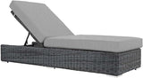 Modway Summon Wicker Rattan Aluminum Outdoor Patio Poolside Chaise Lounge Chair with Sunbrella® Fabric Cushions in - Photo 1
