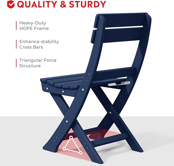 Costaelm Outdoor Patio Modern Folding Dining Chair - Photo 5