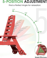 Lounge Chair Outdoor Set of 4 with Wheels, Adjustable 5-Position Chaise Lounge Outdoor - Photo 3