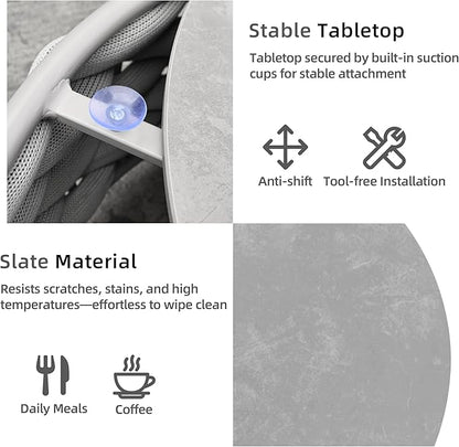 Round Coffee Table for Indoor & Outdoor Use, Aluminum Patio Furniture with Handwoven Ropes, Weather-Resistant for Garden, Terrace & Poolside (Gray)