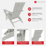 Costaelm Folding Adirondack Chairs, Outdoor Patio Adjustable Lawn Chairs - Photo 6