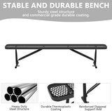 8 Ft Metal Park Benches for Outside, Outdoor Backless Bench with Thermoplastic Coating, Portable Frame - Photo 4