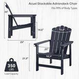Stackable HDPE Adirondack Chairs Set of 2 – Durable, Weather-Resistant Outdoor Patio Seating - Photo 3
