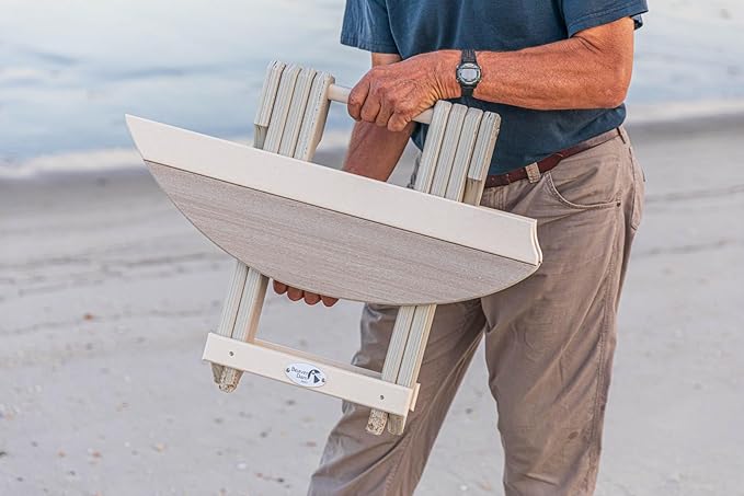 Amish-Made Surfboard Shaped Blue Poly Folding Side Table