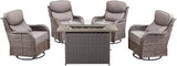 Luxury High Back Patio Furniture Set Fire Pit Table with 6-Inch Thick Cushions - Photo 9