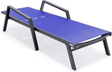 LeisureMod Marlin Patio Chaise Lounge Chair, Adjustable Outdoor Black Aluminum Lounge with Breathable Mesh Sling Back - Photo 7