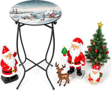 21" H Metal Side Table, Unique Christmas Tabletop with Metal Frame - Photo 2
