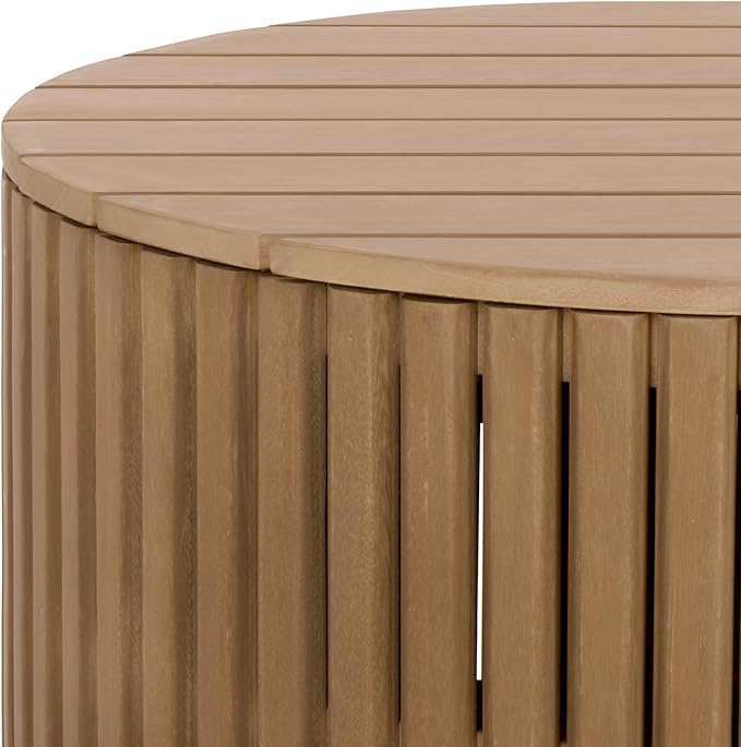 SAFAVIEH Couture Outdoor Patio Furniture Collection - Arielle Solid Wood Oval Coffee Table, Fully Assembled (CPT5001)