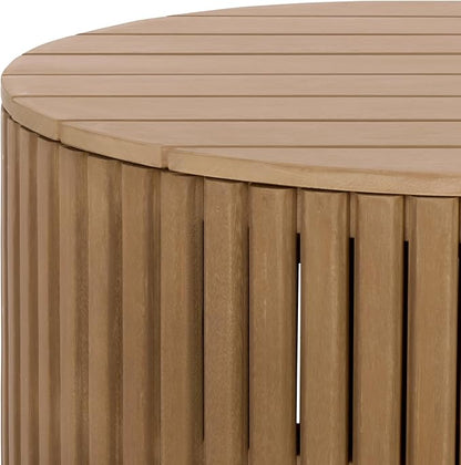 SAFAVIEH Couture Outdoor Patio Furniture Collection - Arielle Solid Wood Oval Coffee Table, Fully Assembled (CPT5001)