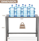 Outdoor Patio Counter Height Bar Table, 47" Rectangle for Patio, Garden, Yard, Balcony, Poolside (Grey, 47"L) - Photo 3