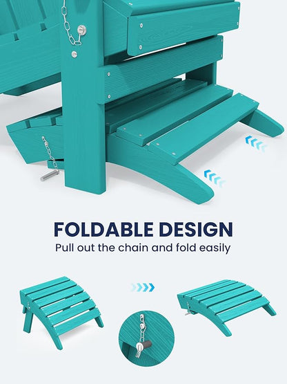 KINGYES Folding Adirondack Ottomans Set of 4 for Adirondack Chair, Aruba