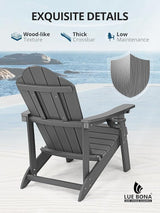 LUE BONA Matte HDPE Adirondack Chair Set of 1 - Weather Resistant Outdoor Seating with Cup Holder for Porch, Urban Patio - Photo 5