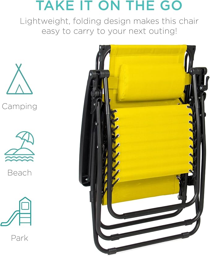 Best Choice Products Folding Zero Gravity Outdoor Recliner Patio Lounge Chair w/Adjustable Canopy Shade, Headrest - Photo 7