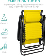 Best Choice Products Folding Zero Gravity Outdoor Recliner Patio Lounge Chair w/Adjustable Canopy Shade, Headrest - Photo 7