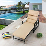 LOKATSE HOME Patio Chaise Lounge Chair Outdoor Furniture Reclining Adjustable with Cushion and Soft Pillow for Pool - Photo 1
