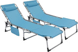 NUU GARDEN Folding Chaise Lounge Chair, Adjustable 5 Position Recliner with Face Hole and Pillow - Photo 1