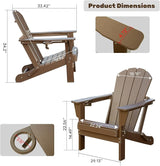 Domi Folding Adirondack Chair, HDPE Adirondack Chair with Cup Holder - Photo 3