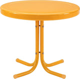 Crosley Furniture Griffith Weather Resistant Retro Metal Outdoor Side Table for Patio, Deck, Porch, Tangerine - Photo 1