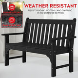 Costaelm Garden Bench, Farmhouse Park Front Porch for Entryway Bench Outdoor Seating Low Bench Patio Bench - Photo 6