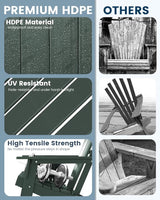 FOOWIN Folding Adirondack Chair Set of 8, HDPE Adirondack Chairs with Cup Holder - Photo 8
