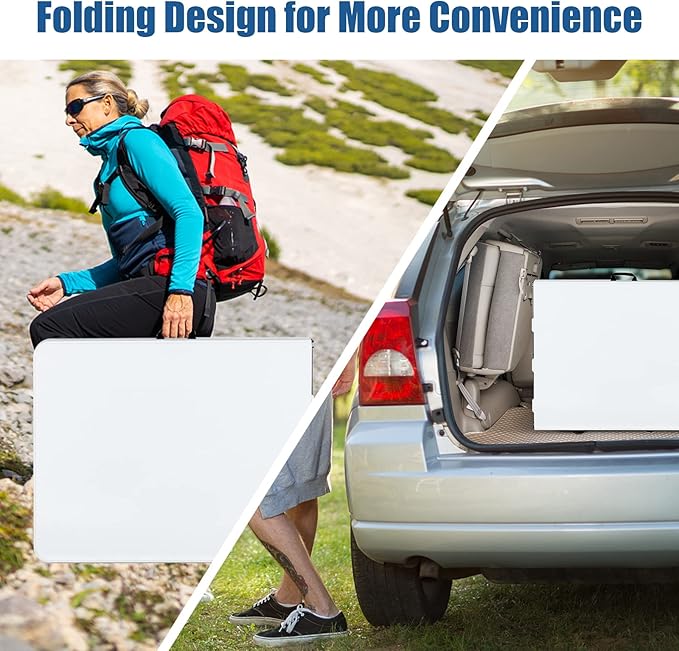 S AFSTAR 3 PCS Folding Table and Benches, 6Ft Camping Table & 2-Pack Folding Chairs with Carry Handles - Photo 7