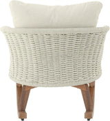 Outdoor Wooden Rocking Chair, Patio Rocking Chair with Soft Cushions & Wood Leg - Photo 6