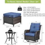 Rilyson Patio Furniture Swivel Chairs Set - 5 PC Wicker Rattan Outdoor Sectional Conversation Sets with 2 Swivel - Photo 2