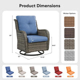 Belord Outdoor Swivel Chairs Set of 2, Patio Wicker Rocker Chairs, All Weather Patio Conversation Furniture Set - Photo 2