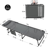 BlueWish 2 Pack Patio Chaise Lounges, Folding Lounge Chair with Adjustable Backrest - Photo 9