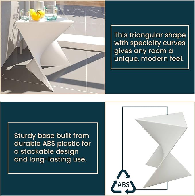 LeisureMod Danbury Modern Vanity Side Table, White - Photo 5
