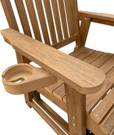 Poly Lumber Patio Glider for One Person, with Cup Holders, High Backrest and Deep Contoured Seat, HIPS Material - Photo 9