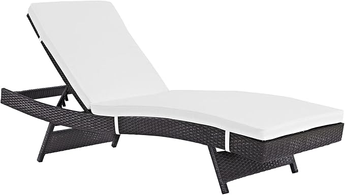 Modway Peer Outdoor Patio Chaise, Espresso White