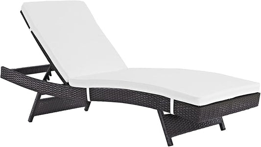 Modway Peer Outdoor Patio Chaise, Espresso White