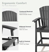 PASAMIC Tall Adirondack Chairs Set of 4, All-Weather HDPE Patio Chairs with Double Connecting Trays - Photo 4