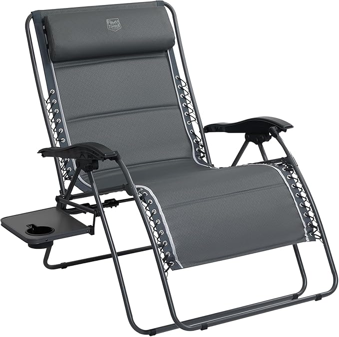 Timber Ridge Oversized Zero Gravity Chair, 33In Wide XXL Zero Gravity Reclining Chair with Side Table - Photo 1