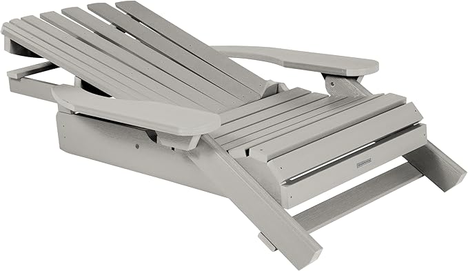 Highwood Hamilton Folding and Reclining King Size Adirondack Chair, Harbor Gray