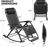 MoNiBloom Oversized Patio Rocking Chair Set of 2 Zero Gravity Chair XL - Photo 3