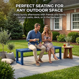 Backless Outdoor Bench, 3.3ft 3.9ft 4.9ft 5.9ft Metal Garden Bench, 880lbs Weatherproof Patio Dining Benches - Photo 3