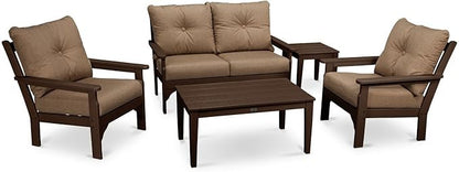 Vineyard 5-Piece Deep Seating Set (Mahogany/Sesame)