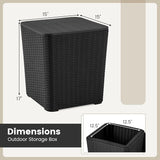 Giantex 11.5 Gallon Deck Box, Outdoor Side Table with Removable Lid, Faux Wicker-Woven, 330Lbs Capacity - Photo 8